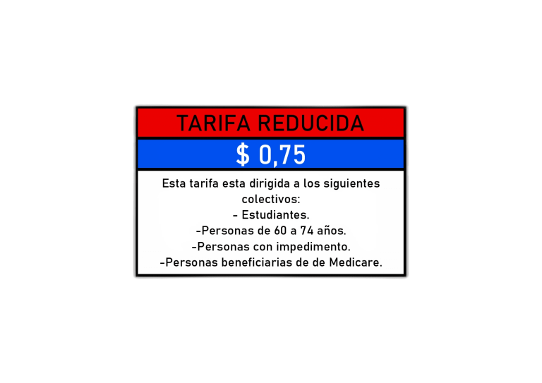 Icono de tarifa reducida del Tren Urbano de Puerto Rico